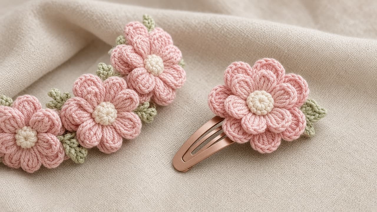 Flower clip petal detail — matching studio shot